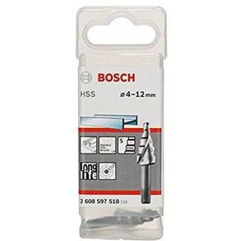 Bosch 2 608 597 518 - Broca escalonada HSS - 4-12 mm, 6,0 mm, 50 mm