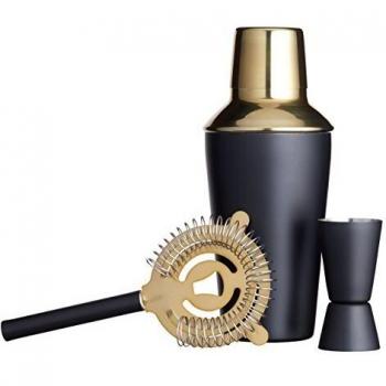 BarCraft Luxury Stainless Steel Cocktail Making Kit - Brass Finish