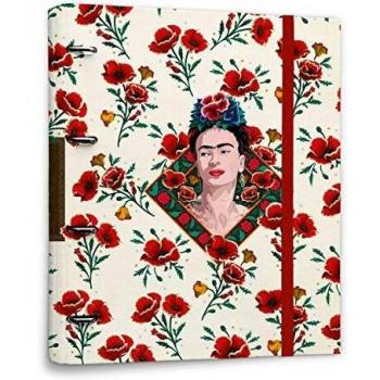 ERIK - Carpeta 4 anillas troquelada Frida Kahlo Flores, A4