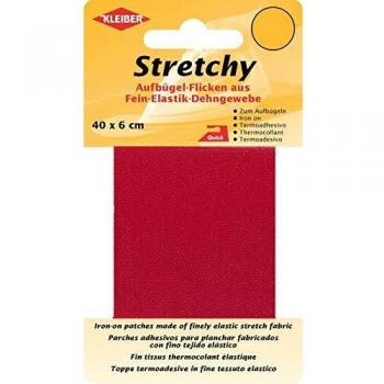 Kleiber Iron On Elasticated Clothing Repair Tape, 40cm x 6cm, Dark Pink, Rosa, 40 x 6 cm, 2 Unidades