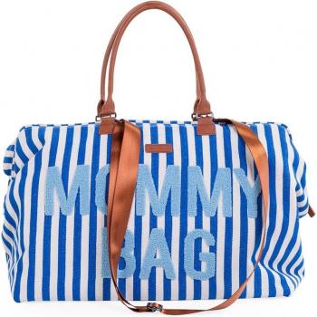 Bolso de Maternidad Childhome Mommy Bag Rayas Azul Eléctrico/Azul Claro
