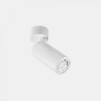 Foco LED Simply Aluminio y Acero Blanco con 1 bombilla GU10, dimensiones de 12.8 cm