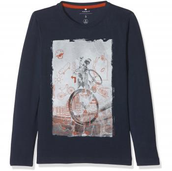 NAME IT Nitethumb Ls Top Box M Mini, Camisa Manga Larga para Niños, Azul