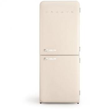 Frigorífico Combi Retro NoFrost 401L Blanco/Mármol con 3 Estantes y 2 Cajones