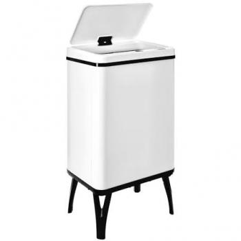 Cubo de Basura Inteligente Wellhome 40L - Apertura Automática y Contacto Manual - Dimensiones: 35,5x26x71,5 cm - Color Blanco