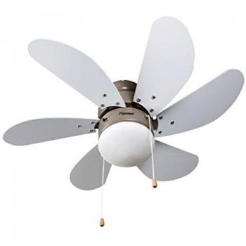 Bestron Ventilador de Techo con lámpara, 75 cm, 50 W, Arce/Blanco