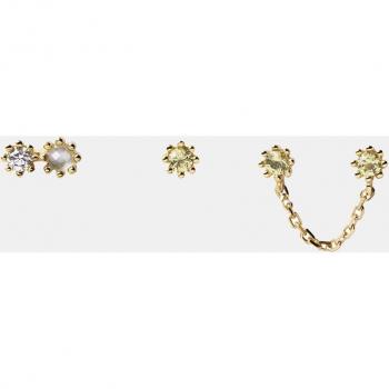 Pendientes Set PDPaola Motion Plata 925MM Madreperla y Circonita