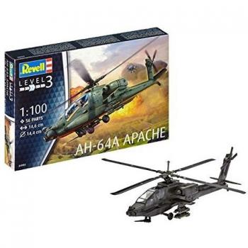 Revell-AH-64A Apache Maqueta Helicóptero, 10+ Años, Multicolor, 14,6 cm de Largo