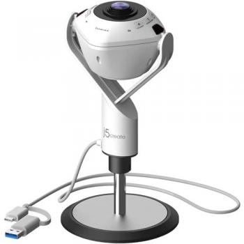Webcam J5create JVU368-N Full HD 1920x1080, 360° AI con micrófono y soporte