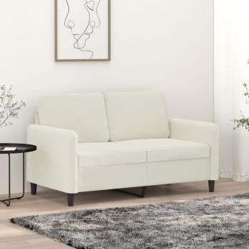 Sofá 2 plazas terciopelo color crema 120 cm