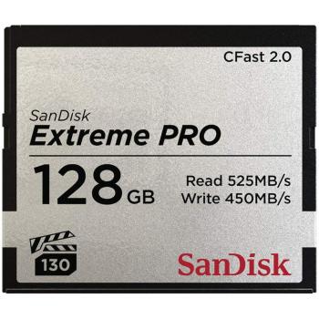 Tarjeta de Memoria CFast 2.0 SanDisk Extreme Pro de 128 GB, hasta 525 MB/s, Negro
