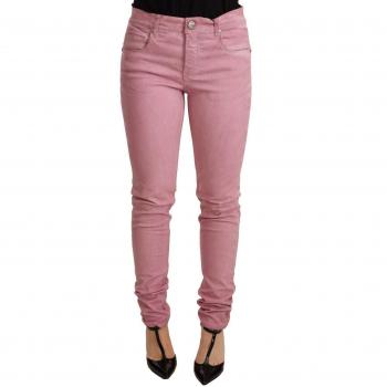 Acht Pink Cotton Slim Fit Women Denim Skinny Pants - W26 | IT40