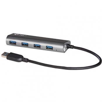 i-tec USB 3.0 HUB 4 Puertos con Metal de Carga Adaptador, 4 x USB 3.0 Puerto, Ideal para Ordenadores Tablet PC, Windows Mac, Aluminio diseño HUB