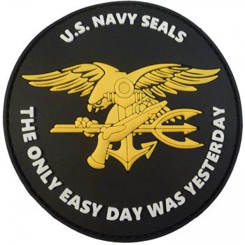 LEGEEON US Navy Seals The Only Easy Day Was Yesterday DEVGRU NSWDG Morale PVC 3D Touch Fastener Patch