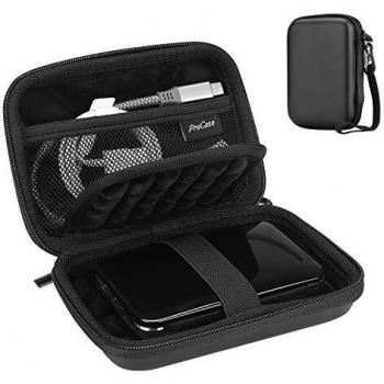ProCase Estuche de Viaje Antigolpes para Disco Externo 2.5 Toshiba Canvio Basics/WD Elements/My Passport/Seagate Expansion/Backup Plus, Caja Universal para Disco Duro 2,5 Pulgadas 1TB 2T 4 TB -Negro