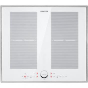 Klarstein Delicatessa 60 Prime Placa de Inducción 4 Zonas 7000W con Temporizador Blanca