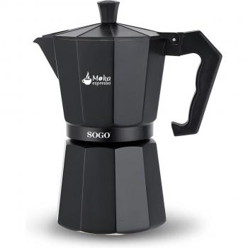 Cafetera Moka de Aluminio 6 Tazas - Gas, Electric, Vitro, Inducción