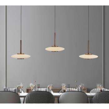 Lámpara Colgante LED PURE Vitrum, Marrón/Opal Cristal/Aluminio, 3 Luces, Dimmable y Ajustable en Altura