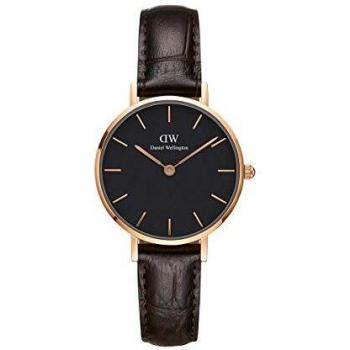 Reloj de Mujer Daniel Wellington Classic Petite 28mm York Negro con Rosado