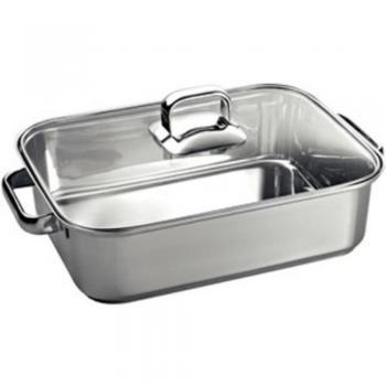 Cacerola Neff Z9410X1 de Acero Inoxidable para Inducción con Vidrio Templado, 6.5 L