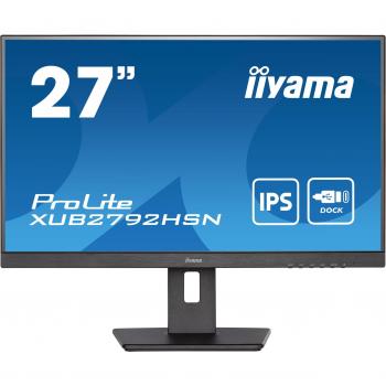 Iiyama ProLite XUB2792HSN-B5 27 Full HD LED IPS Monitor, 1920 x 1080 Pixels, 75Hz Refresh Rate, Flicker-Free, USB-C Connectivity, Black