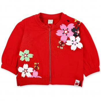 Chaqueta de niña Tuc Tuc de felpa roja con cierre de cremallera Hey Sushi