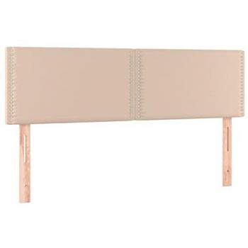 Cabecero con LED en cuero sintético color capuchino 144x5x78/88 cm