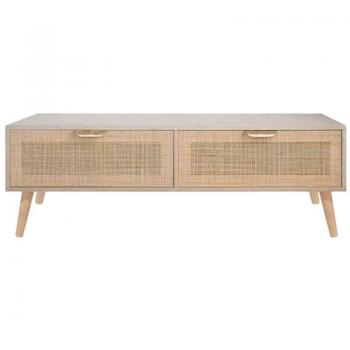 Mueble tv madera y ratán