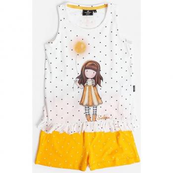 Pijama de niña corto de punto estampado Santoro