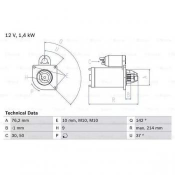 Motor de Arranque Bosch 986020860 - Tipo: Motor de arranque, Marca: Bosch, Modelo: 0 986 020 860