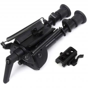 6-9 pulgadas Bípode de tipo pivotante disparo preciso Longitud extensible Patas plegables con resortes con Podlock +QD Bi-pod adaptador