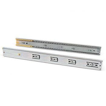 EMUCA - Guías Laterales para cajones con rodamiento de Bolas 45mm x 350mm, Pack de 5 Juegos de guías de extracción Total con Cierre Suave