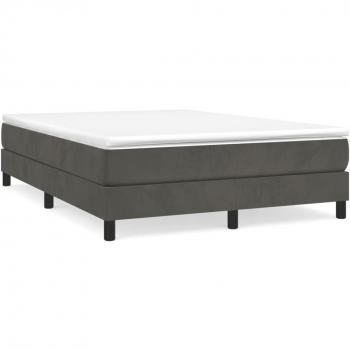 Queen Velvet Dark Grey Box Spring Bed Frame 152x203 cm