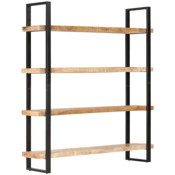 4-Tier Rough Mango Wood Bookcase 63x15.7x70.9