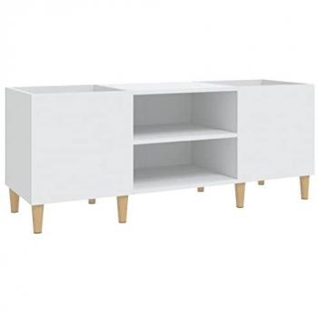 Mueble para discos madera contrachapada blanco 121x38x48 cm