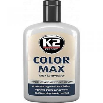 K2  Color Max Colored para cera y barra de cera de carnaúba, restaura coche Shine, Plata 200  ml