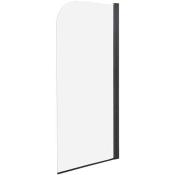 Mampara de Ducha Minimalista de Vidrio Templado Ajustable 140 x 70 cm Negra Lapan