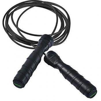 Cuerda de Saltar Tunturi Pro Pesada de Acero - 300 cm, Mango Resistente al Sudor, Color Negro