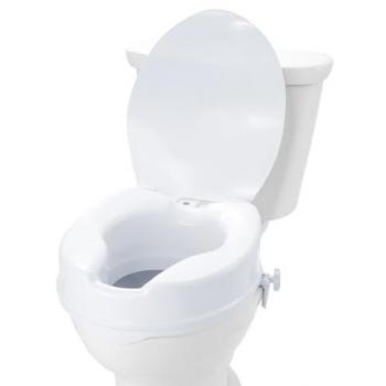 Vevor Universal Raised Toilet Seat - 4 Inch Height, 300 lbs Weight Capacity, Locking Mechanism for Seniors and Disabled
