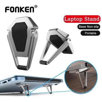 Soporte Plegable de Metal para Laptop Fonken 2PCS - Soporte Universal Antideslizante para Macbook Pro, Air y Laptops Lenovo - Color Negro/Plata