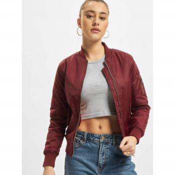 Urban Classics Women's Basic Burgundy Bomber Jacket