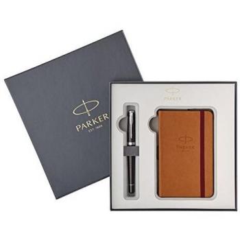 Parker Urban Premium - Set de pluma estilográfica y cuaderno, color ébano