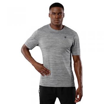 Camiseta de Hombre Manga Corta Fitness Resistance Gris Plata XL