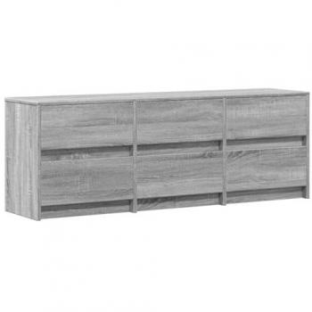 Mueble de TV madera ingeniería gris Sonoma 140x34x50 cm