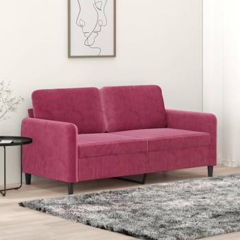 Sofá 2 plazas terciopelo vino tinto 140 cm