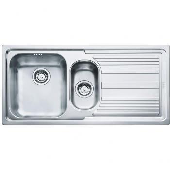 Franke 101.0085.810 Fregadero de cocina de acero inoxidable con tazón simple y medio, color gris