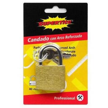 Candado con arco reforzado 40mm Supertite