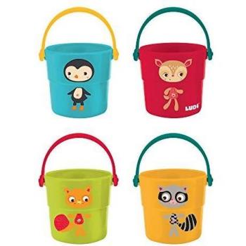 LUDI- Cubos animalitos Juguetes de baño