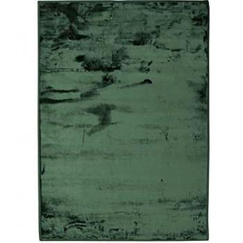 Alfombra Flanel Extra Suave Efecto Terciopelo 160 x 230 cm Verde Oscuro