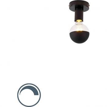 Plafón de diseño negro con tapa G95 espejo, LED intercambiable, acero moderno - Facil
